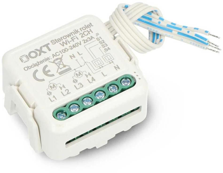 Tuya – 2 kanalų mini WiFi roletų valdiklis – Android/iOS aplikacija – OXT SWT28