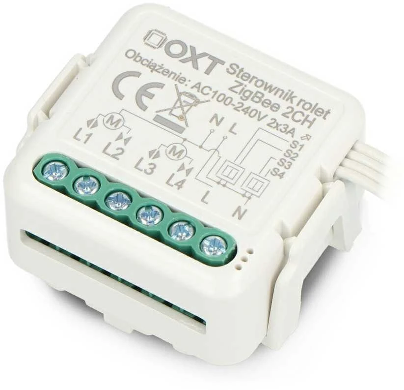 Tuya – 2 kanalų mini ZigBee roletų valdiklis – Android/iOS programa – OXT SWTZ28