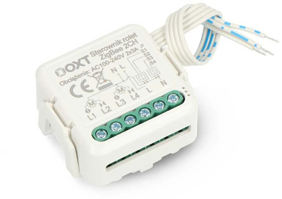 Tuya – 2 kanalų mini ZigBee roletų valdiklis – Android/iOS programa – OXT SWTZ28