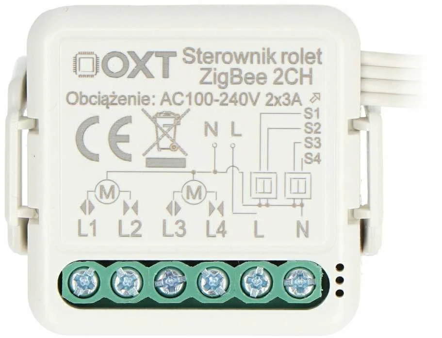 Tuya – 2 kanalų mini ZigBee roletų valdiklis – Android/iOS programa – OXT SWTZ28
