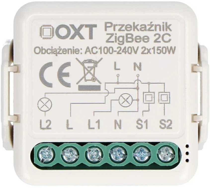 Tuya – 2 kanalų mini ZigBee siųstuvas-imtuvas – Android/iOS programa – OXT T262