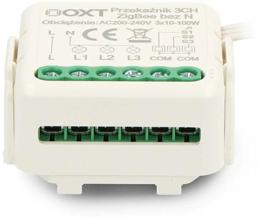 Tuya – 3 kanalų mini relė be N – ZigBee – Android/iOS programa – OXT SWTZ33