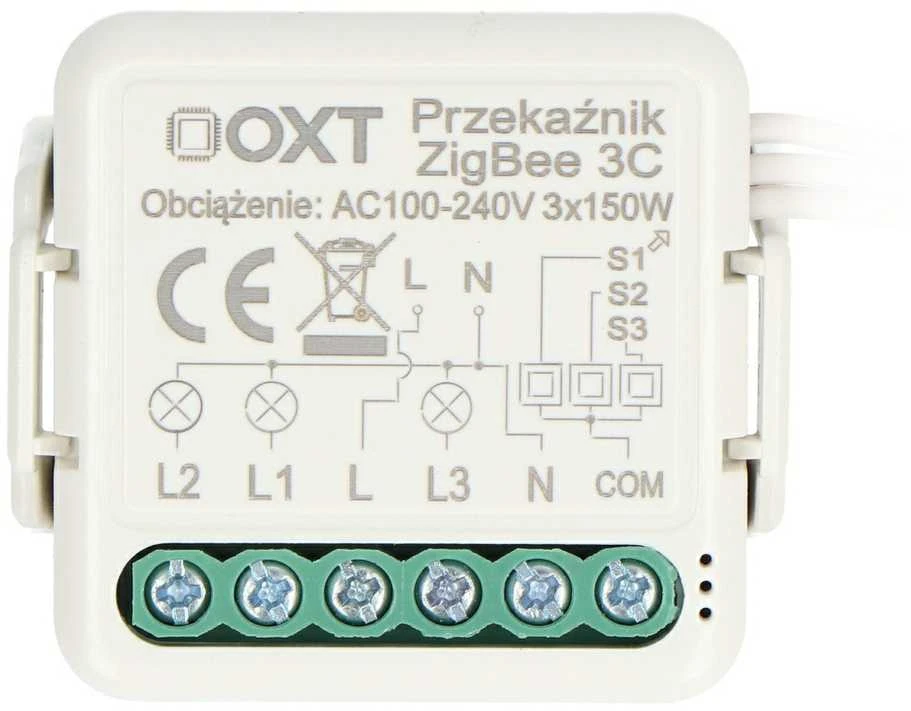 Tuya – 3 kanalų mini relė – ZigBee – Android/iOS programa – OXT T263