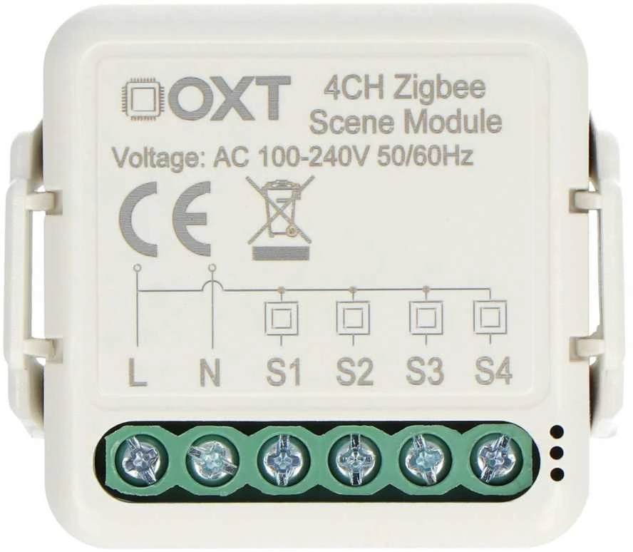 Tuya - 4 kanalų mini ZigBee scenų valdiklis - 12 veiksmų - 230V - OXT T254