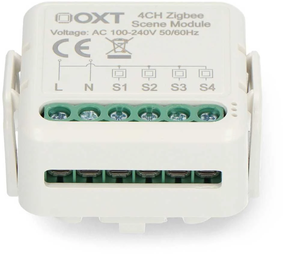 Tuya - 4 kanalų mini ZigBee scenų valdiklis - 12 veiksmų - 230V - OXT T254