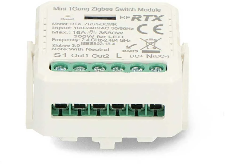Tuya – be įtampos relė 12V/230V – ZigBee – Android/iOS programa – RTX ZRS1-DCMR