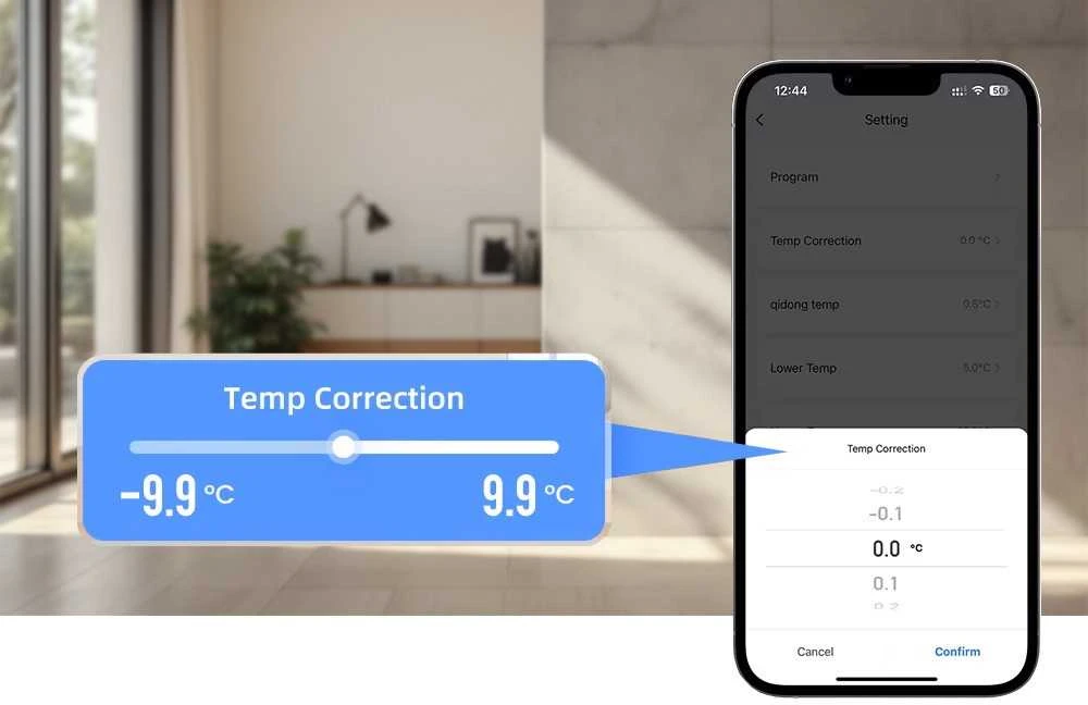 Tuya – belaidis RF/WiFi termostatas su padalintu valdikliu – TS209