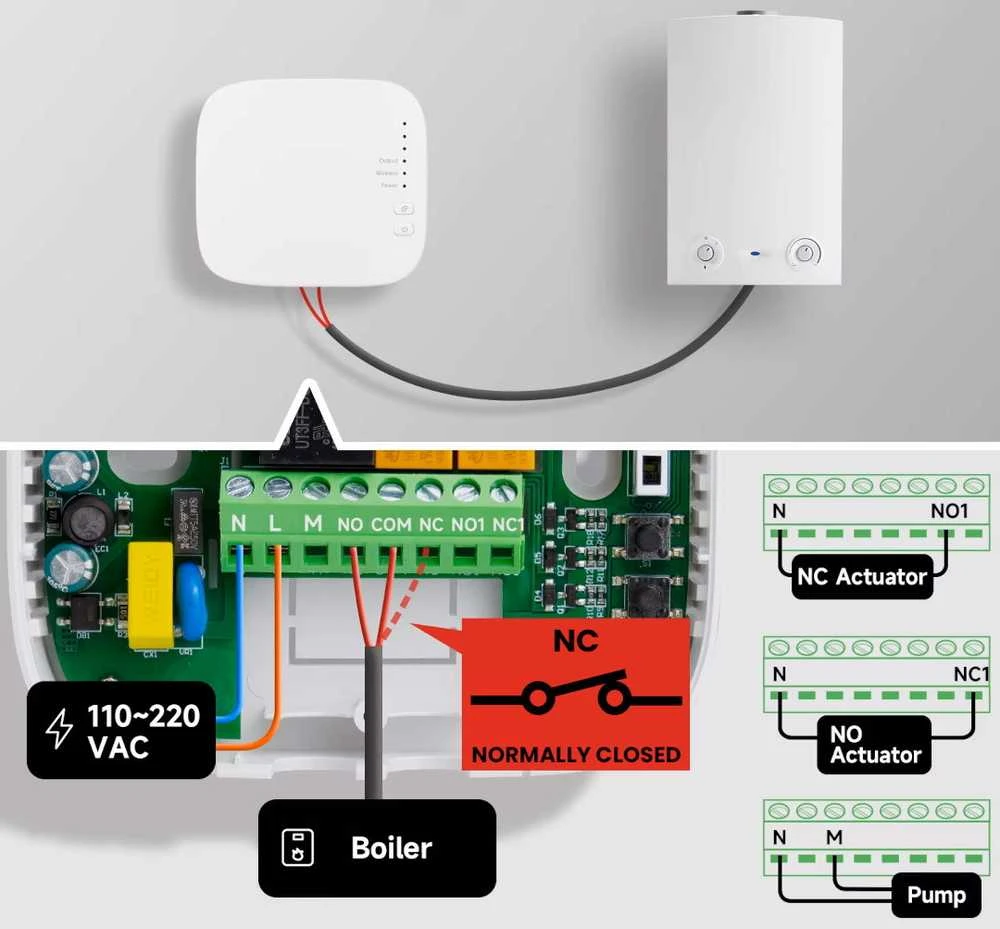Tuya – belaidis RF/WiFi termostatas su padalintu valdikliu – TS209