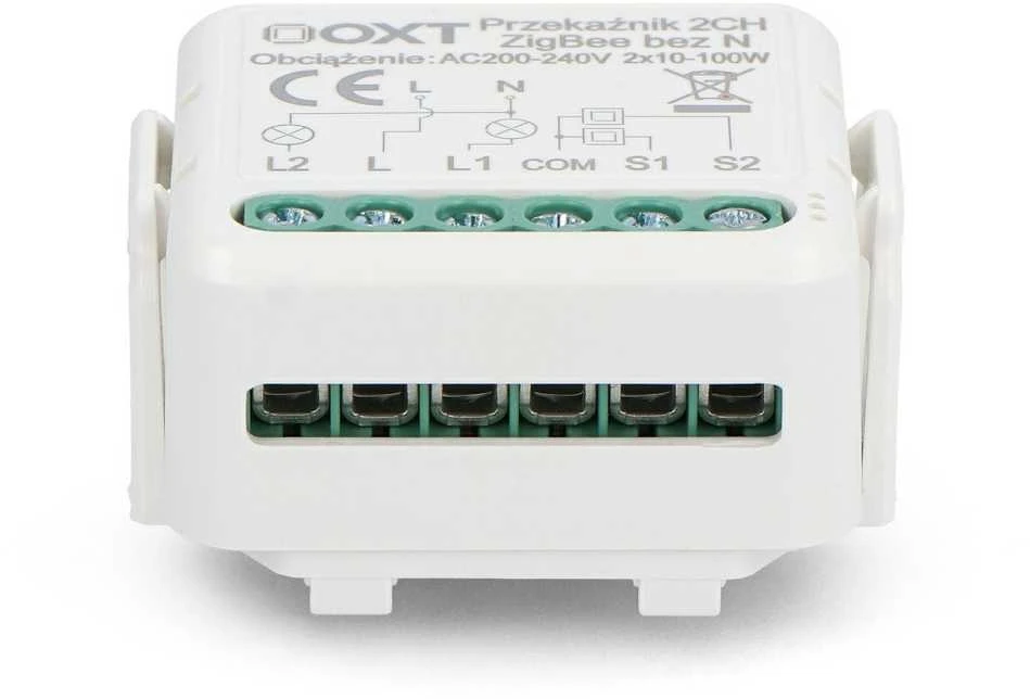 Tuya – dviejų kanalų mini relė be N – ZigBee – Android/iOS programa – OXT SWTZ32