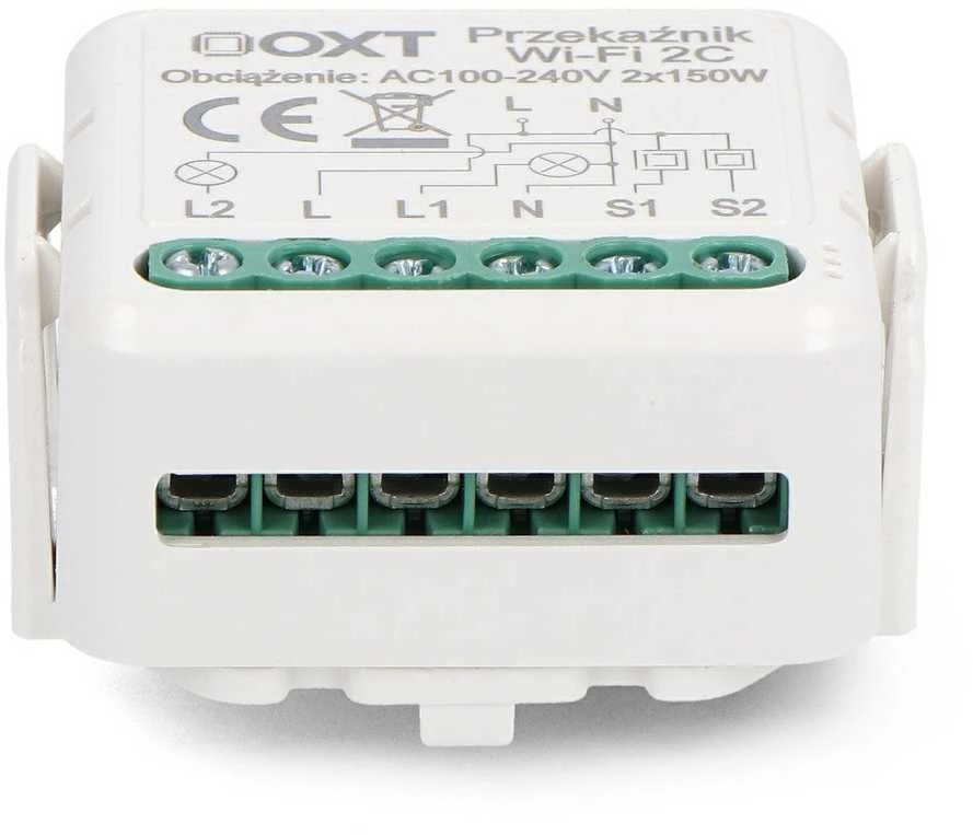 Tuya – dviejų kanalų mini relė – WiFi – Android/iOS programa – OXT T222