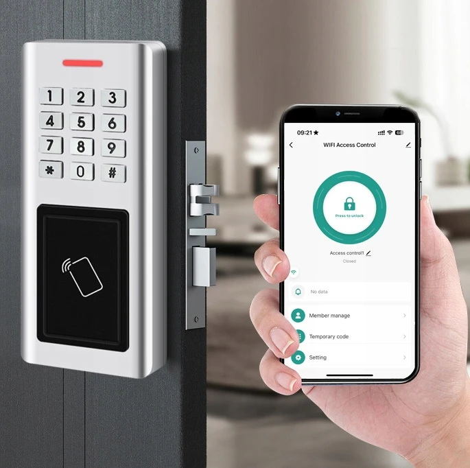 Tuya – kodinė spyna su MiFare 13.56 MHz RFID skaitytuvu ir PIN klaviatūra – WiFi – RTX WDA1