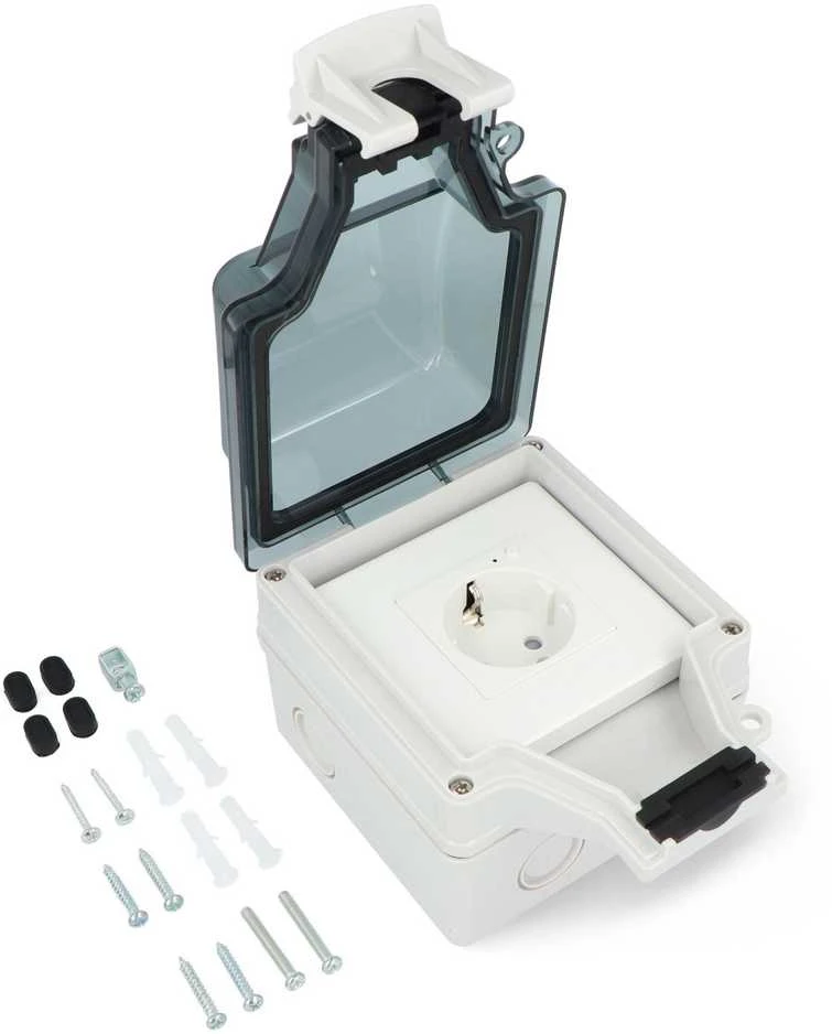 Tuya – lauko lizdas su energijos skaitikliu IP67 260V – ZigBee – RTX SET_HZPEW_IP