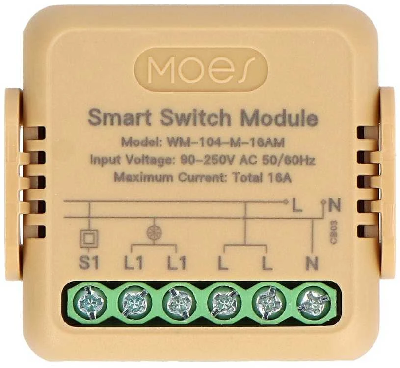 Tuya – mini WiFi siųstuvas su energijos matavimu – Android/iOS programa – Moes WM-104-M-16AM