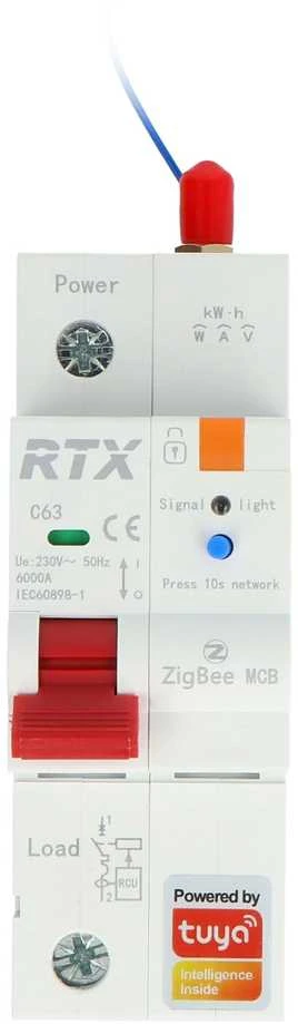 Tuya – reguliuojamas ZigBee saugiklis su energijos skaitikliu – 2A–63A – RTX ZCB63-1P