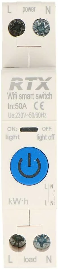 Tuya - relė su energijos skaitikliu - 50A - WiFi - Android/iOS aplikacija - RTX WCR1-50