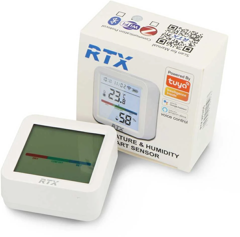 Tuya – temperatūros ir drėgmės jutiklis – WiFi – su LCD ekranu – Android/iOS programa – RTX WTHS5