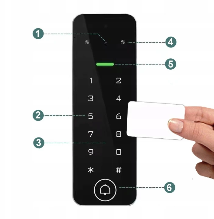 Tuya - vaizdo domofonas su RFID prieigos kontrole ir PIN kodu - WiFi - RTX WDV4