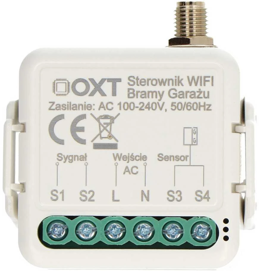 Tuya – vieno kanalo WiFi vartų valdiklis su antena ir jutikliu – Android / iOS programėlė – OXT T211G
