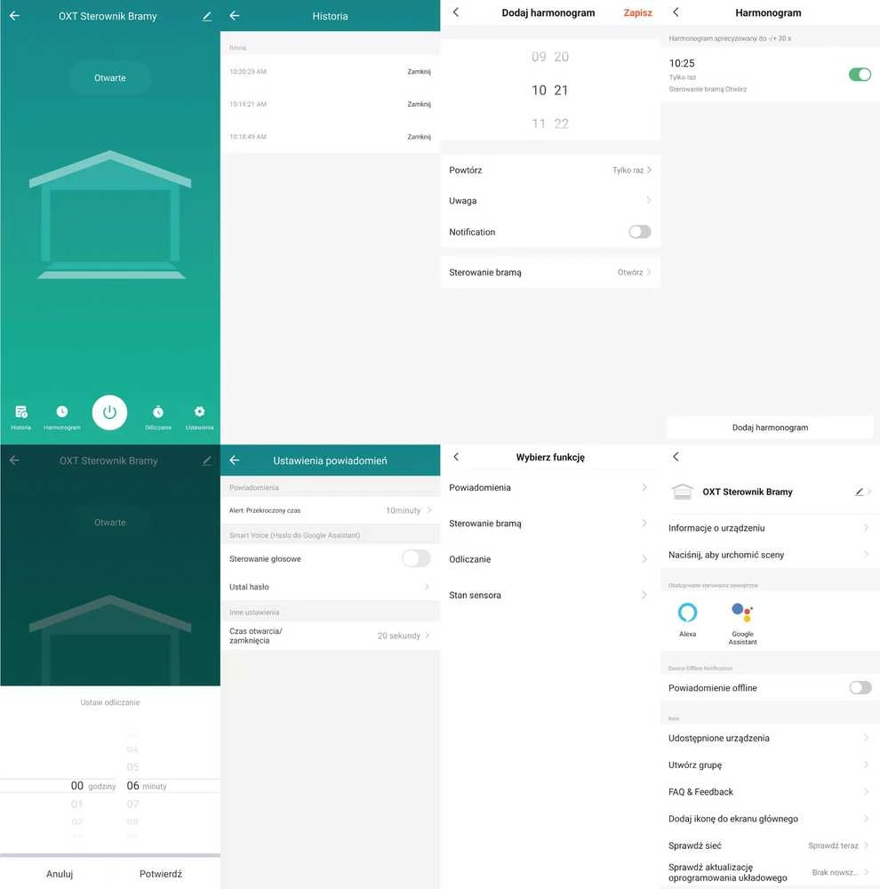 Tuya – vieno kanalo WiFi vartų valdiklis su antena ir jutikliu – Android / iOS programėlė – OXT T211G
