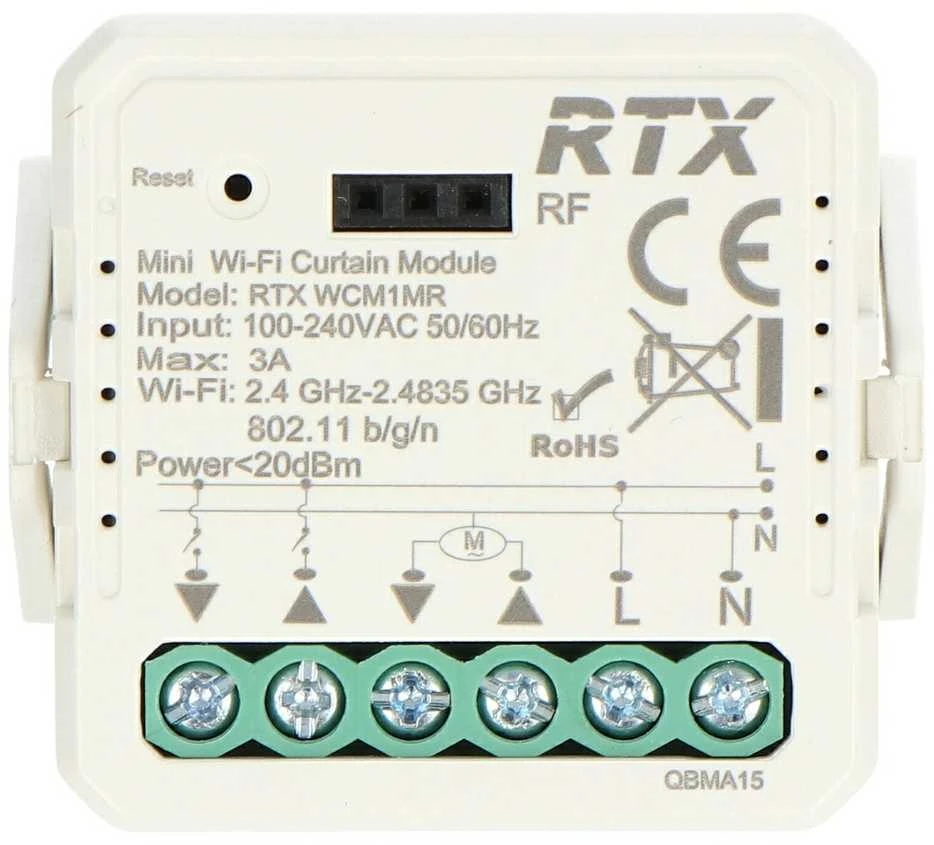 Tuya – WiFi/Bluetooth įmontuotas roletų valdiklis – Android/iOS programa – RTX WCM1MR