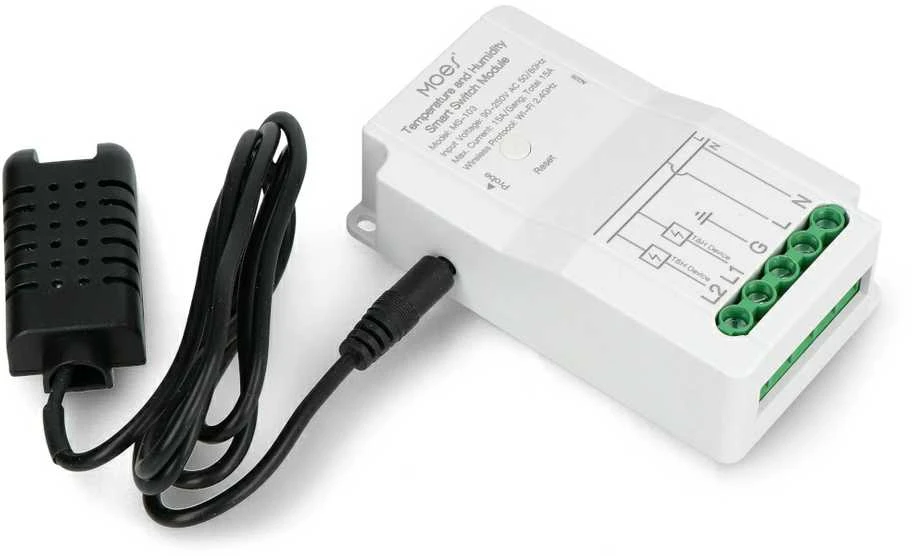 Tuya - WiFi jutiklis su zondu ir temperatūros ir drėgmės jutikliu - Moes MS-103-TH
