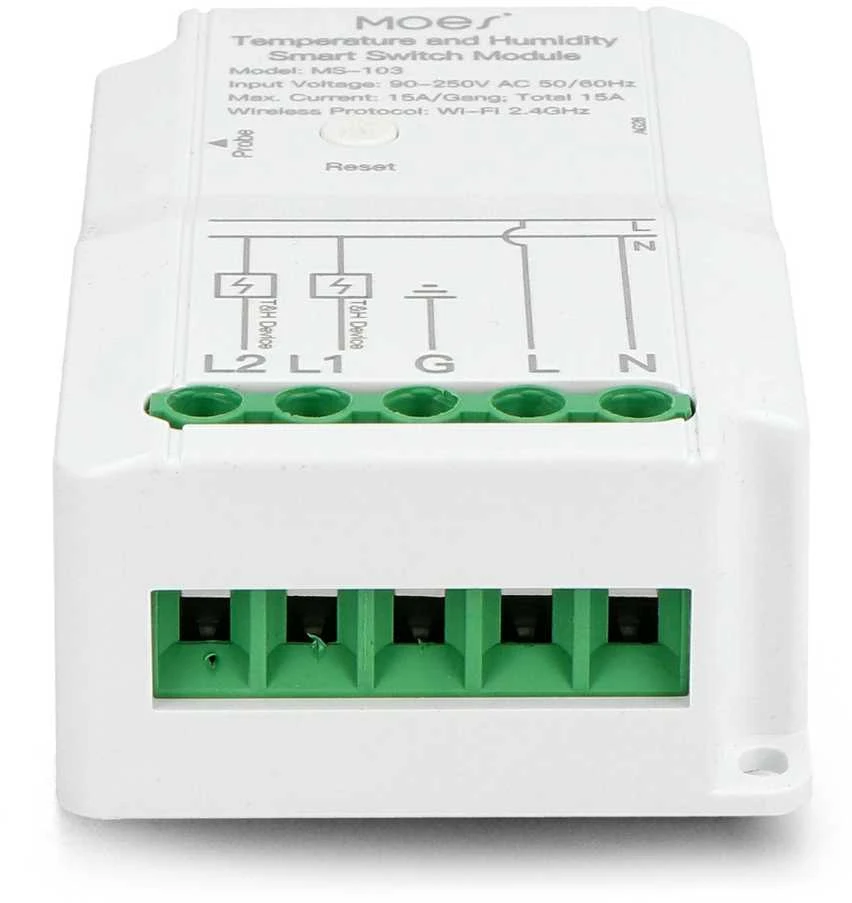 Tuya - WiFi jutiklis su zondu ir temperatūros ir drėgmės jutikliu - Moes MS-103-TH