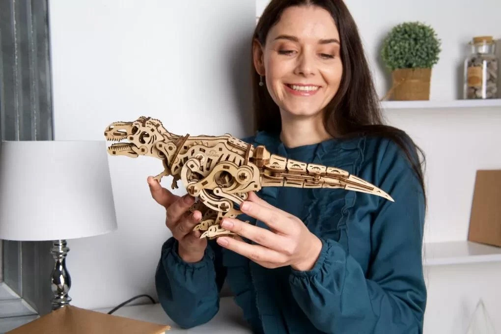 Tyrannosaurus Rex - mechaninis surinkimo modelis - fanera - 249 elementai - Ugearsmodels