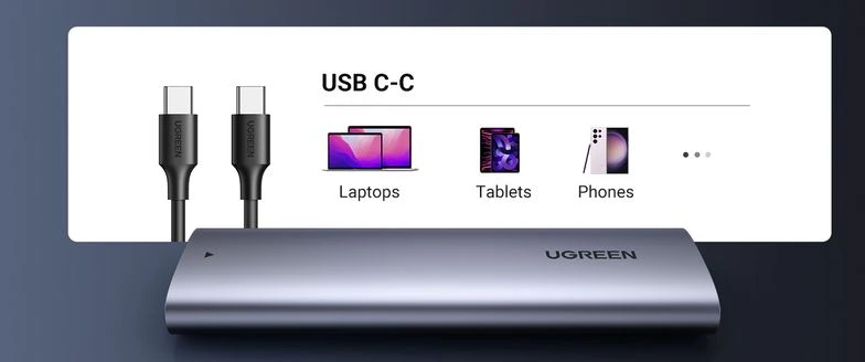 Ugreen 10902 saugojimo diskų korpusas SSD korpusas Pilka M.2