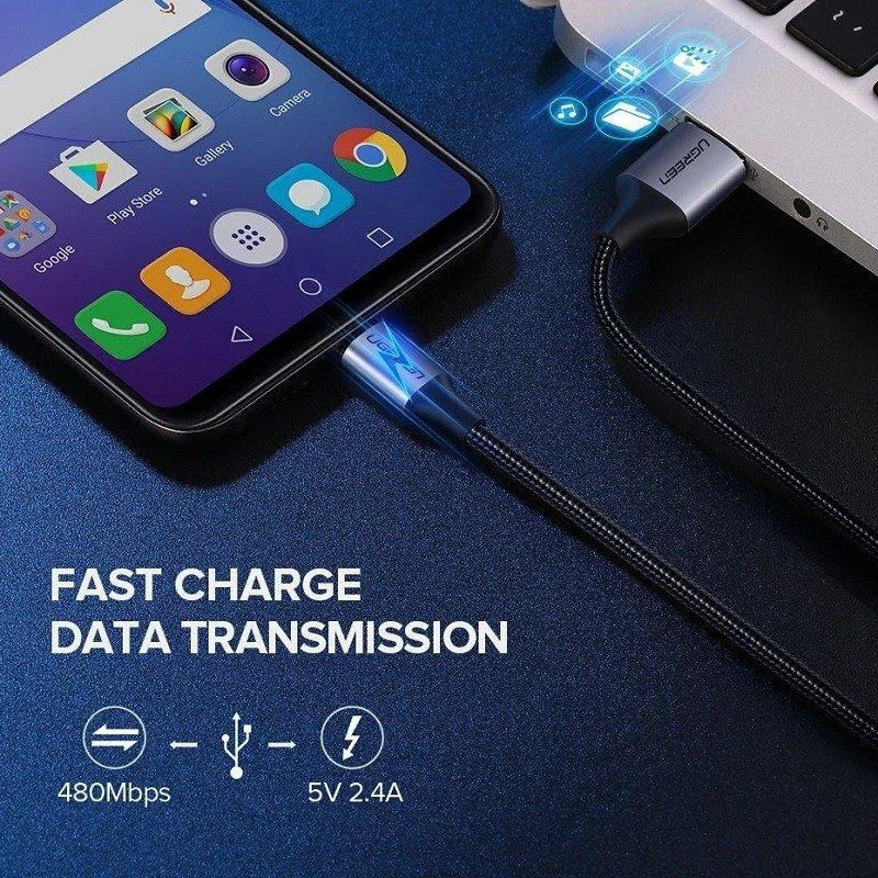 UGREEN micro USB laidas QC 3.0 2.4A 0.5m