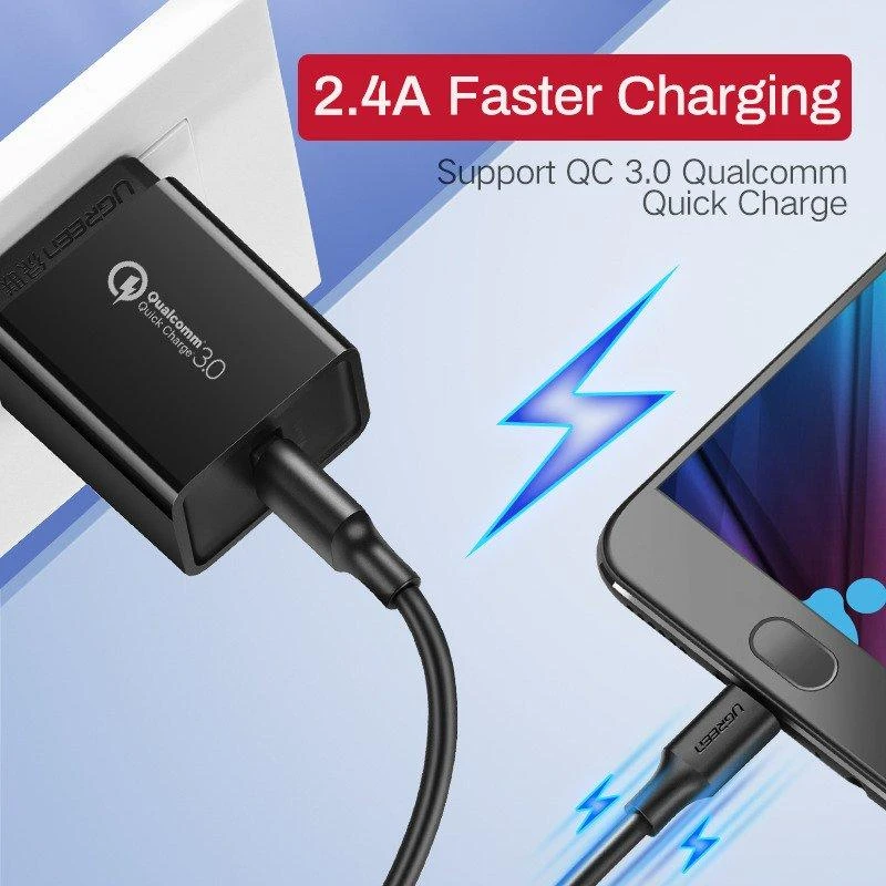 UGREEN microUSB laidas QC 3.0 2.4A 1.5m