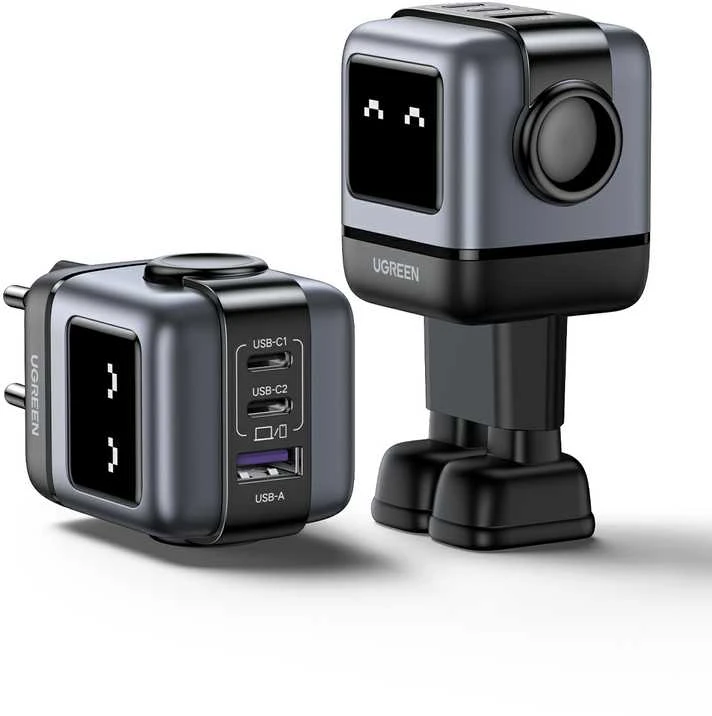 Įkroviklis Ugreen Nexode RG (Robot GaN), 65 W, Juodos spalvos