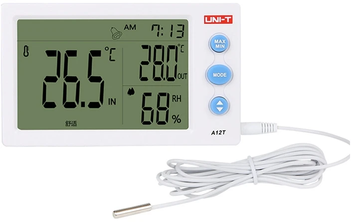 Temperatūros ir drėgmės matuoklis A12T /UNI-T/