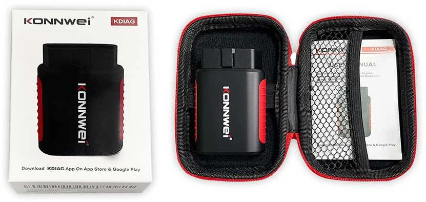 KONNWEI OBD2 diagnostikos įrenginys su dėklu
