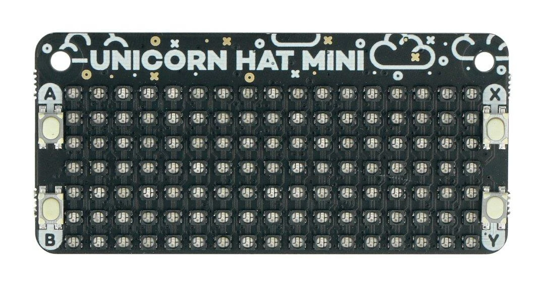 Unicorn HAT Mini LED matrica su mygtukais