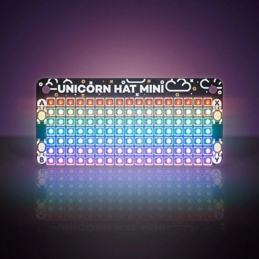 Unicorn HAT Mini, LED RGB matrica, skirtas Raspberry Pi, Pimoroni PIM498
