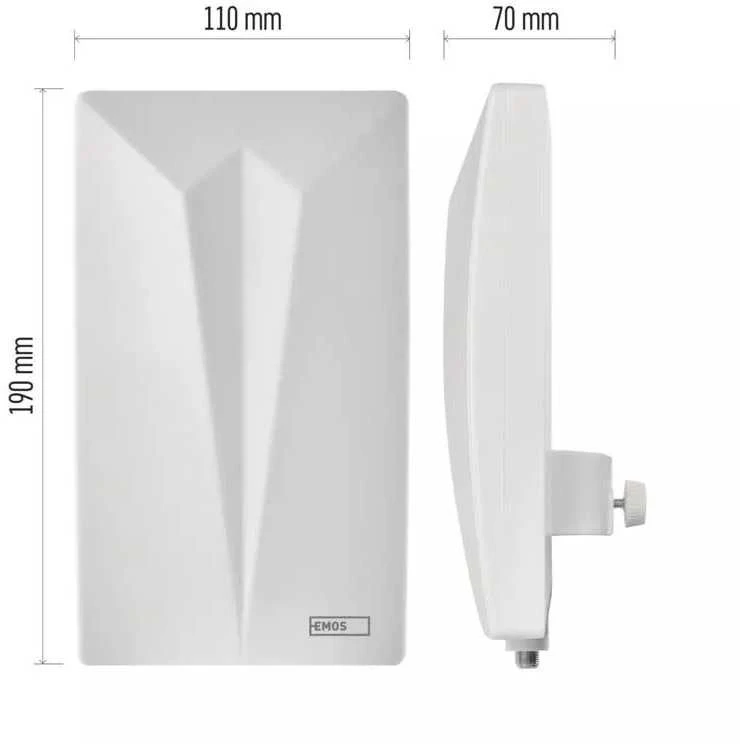 Universali lauko/vidaus DVB-T antena su stiprintuvu CAMP-V400 0-80km EMOS