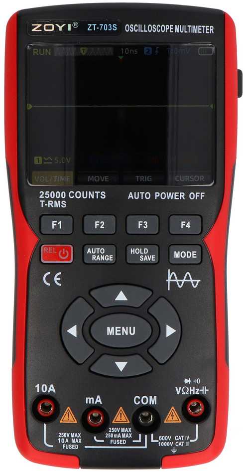 Universalus matuoklis su skaitmeniniu osciloskopu ir 50MHz generatoriumi - ZOYI ZT-703S