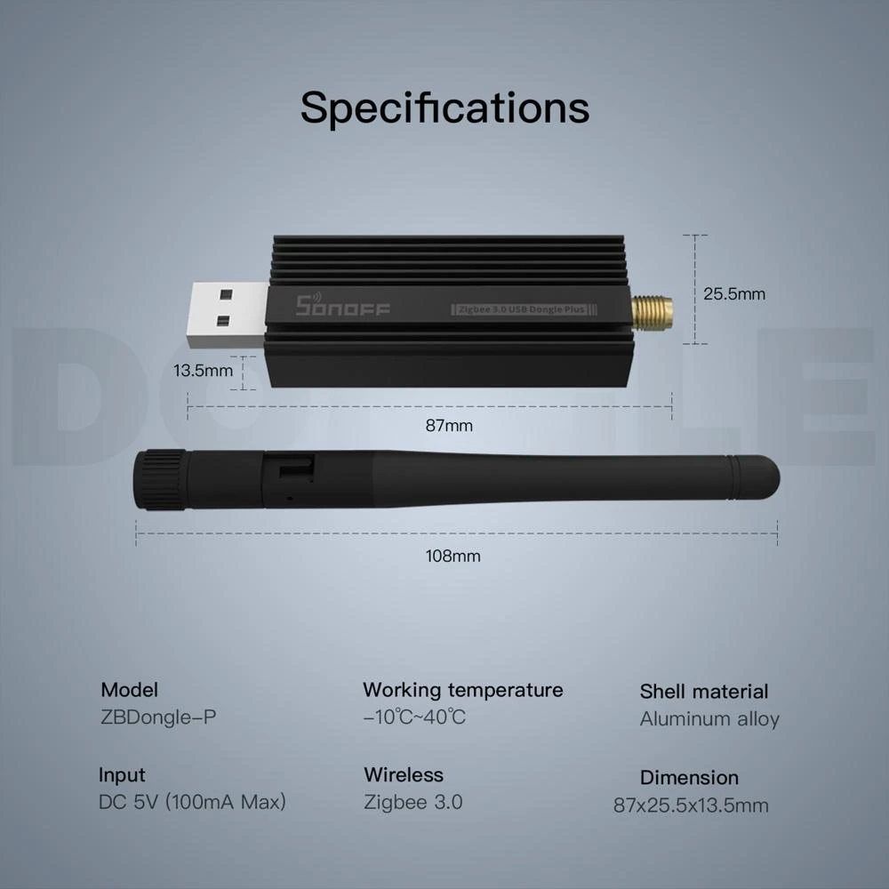 Universalus SONOFF Zigbee 3.0 USB Dongle-E Plus valdiklis