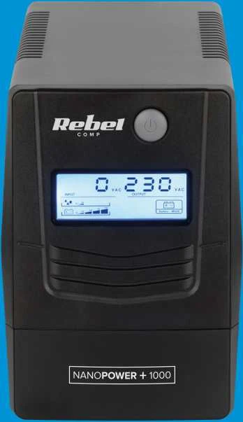 Nepertraukiamo maitinimo šaltinis UPS REBEL modelis Nanopower Plus 1000 atsijungus 1000VA 600W 230V 50Hz LCD USB RJ45