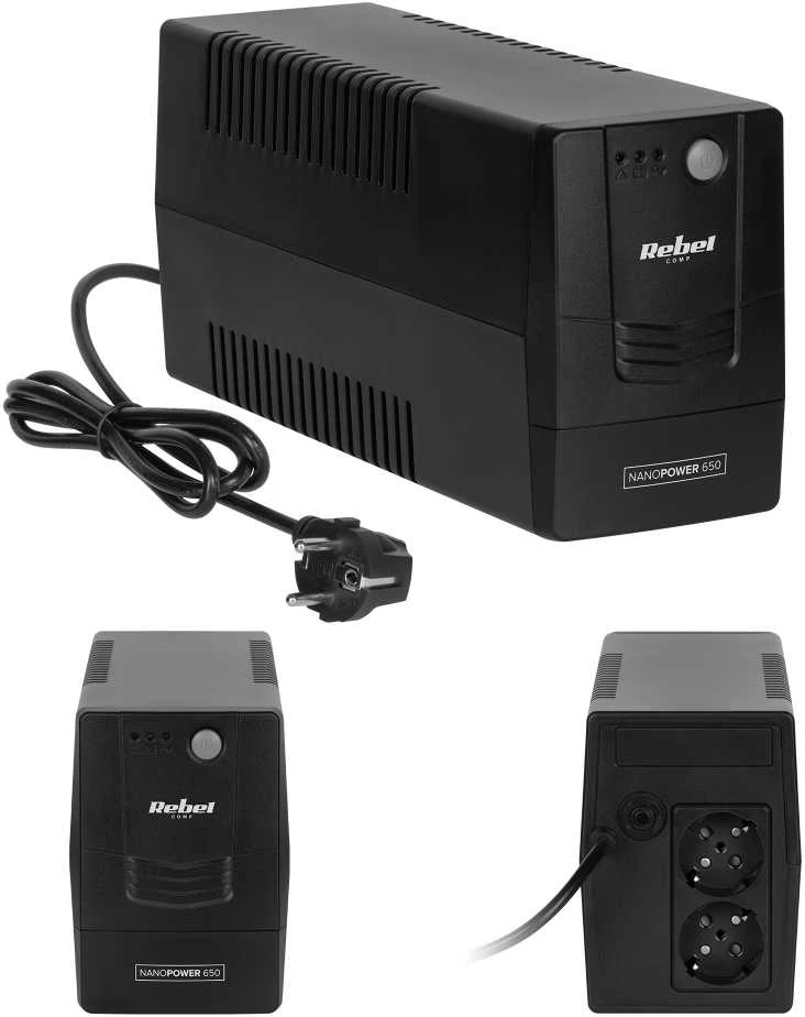Nepertraukiamo maitinimo šaltinis UPS Rebel modelis Nanopower 650 atsijungus 650VA 360W 230V 50Hz