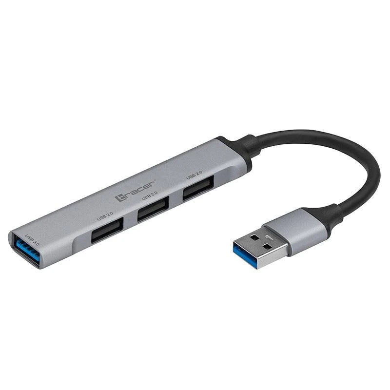 TRACER USB 3.0. 4 prievadų šakotuvas. 1x3,0 3x2,0 ALU