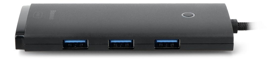 USB 3.0 šakotuvas - 4 prievadai - juodas - 2m - Baseus WKQX030201