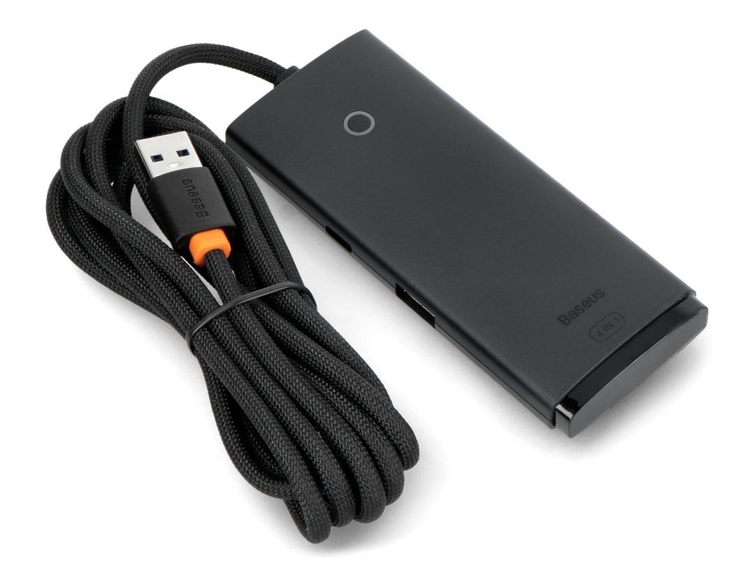 USB 3.0 šakotuvas - 4 prievadai - juodas - 2m - Baseus WKQX030201