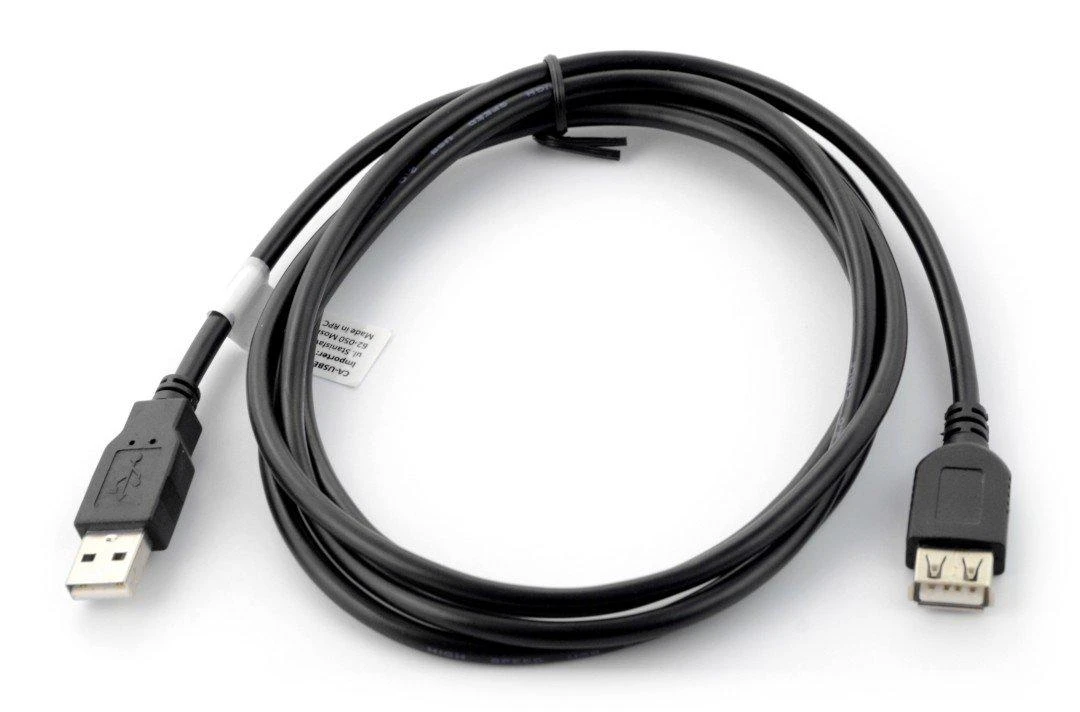 LANBERG CA-USBE-10CC-0018-BK extension cable USB 2.0 AM-AF 1.8m juodas