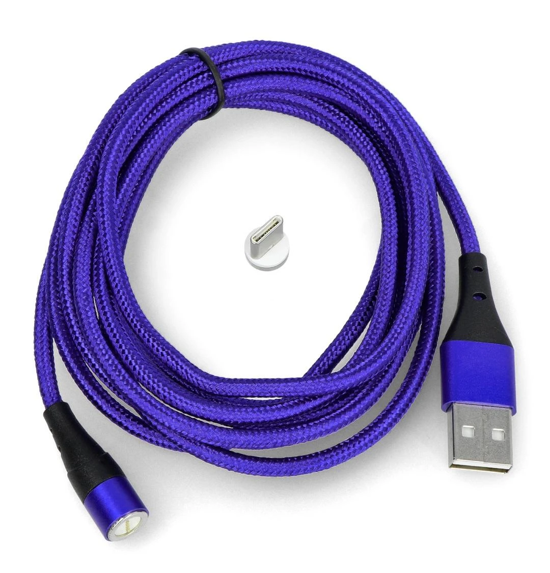 Magnetinis laidas USB A - C tipo USB - 2m - Akyga AK-USB-43