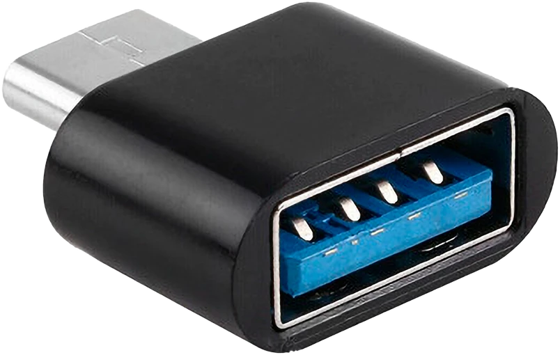 USB-A į USB-C OTG adapteris, juodas korpusas
