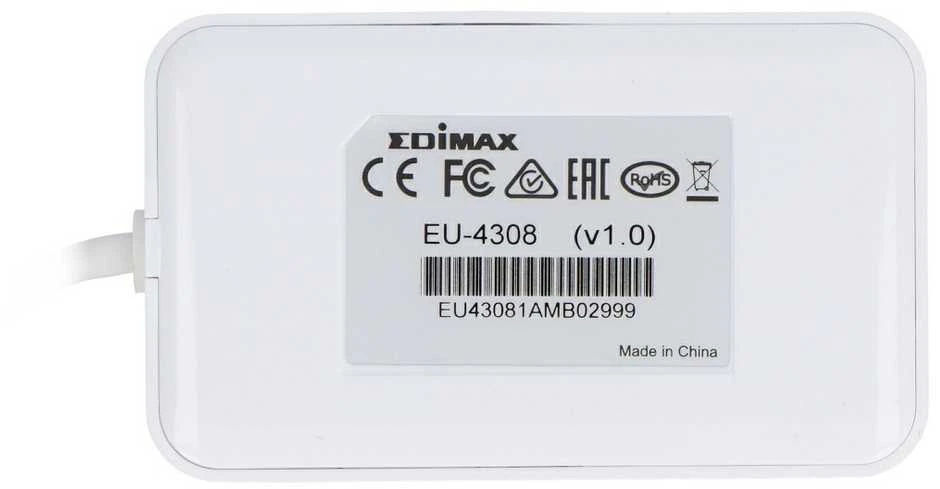 Edimax EU-4308 USB-C iki 3 prievadų USB 3.0 Gigabit Ethernet Hub