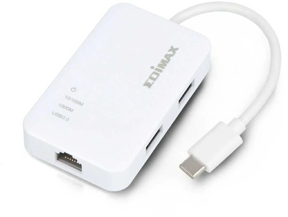 Edimax EU-4308 USB-C iki 3 prievadų USB 3.0 Gigabit Ethernet Hub