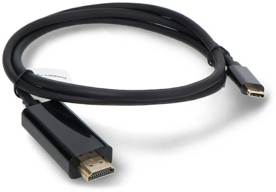 Lanberg USB-C–HDMI kabelis, 1 m 4K/60Hz, Juodas | Lanberg | USB-C–HDMI kabelis | CA-CMHD-10CU-0010-BK | 1 m