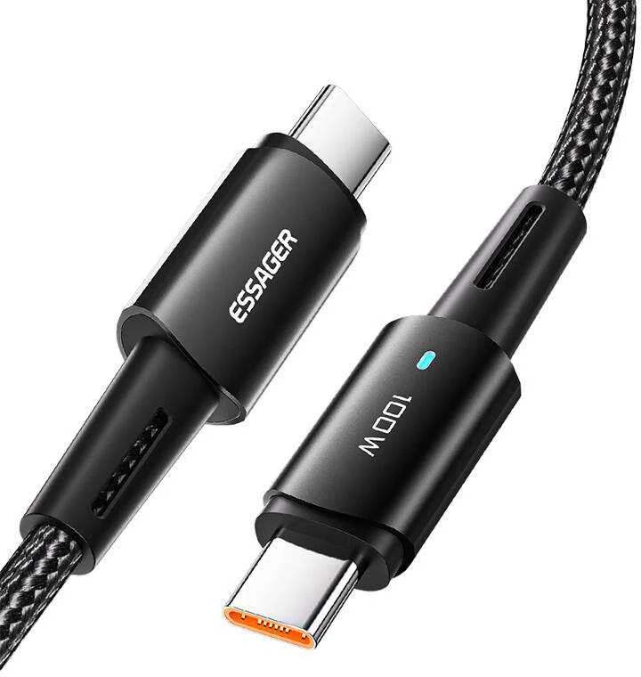 USB-C į USB-C 100 W Essager kabelis 1 m (juodas)